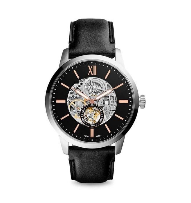 Fossil ME3153 Townsman Skeleton Dial Automatic Men's Leather Watch