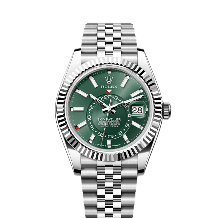 ROLEX SKY DWELLER OYSTER PERPETUAL 42MM STEEL WATCH (With Og Box)