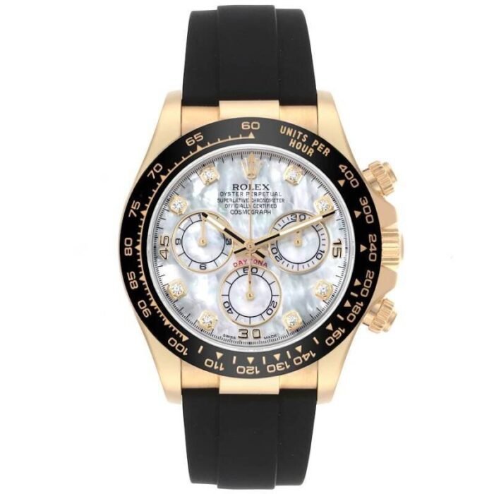 ROLEX COSMOGRAPH DAYTONA (YELLOW) FIBE BELT WATCH (With Og Box)