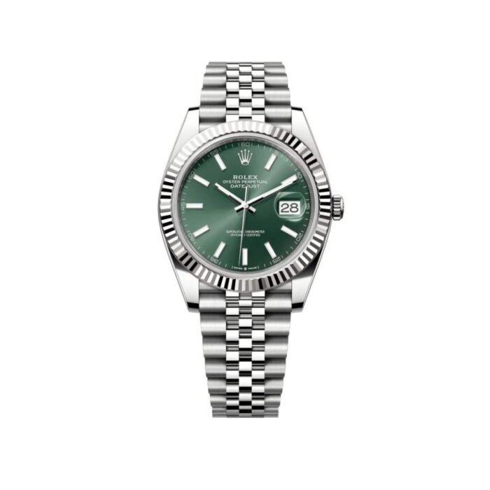 ROLEX OYSTER PERPETUAL DATE JUST (GREEN) STAINLESS STEEL WATCH (With Og Box)