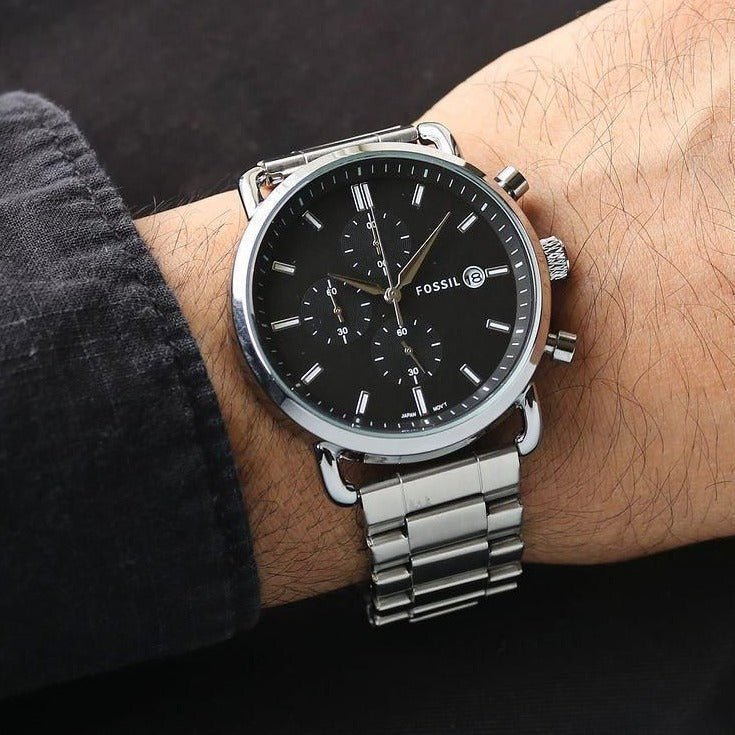 FOSSIL COMMUTER STAINLESS STEEL PREMIUM WATCH SILVER - Image 5
