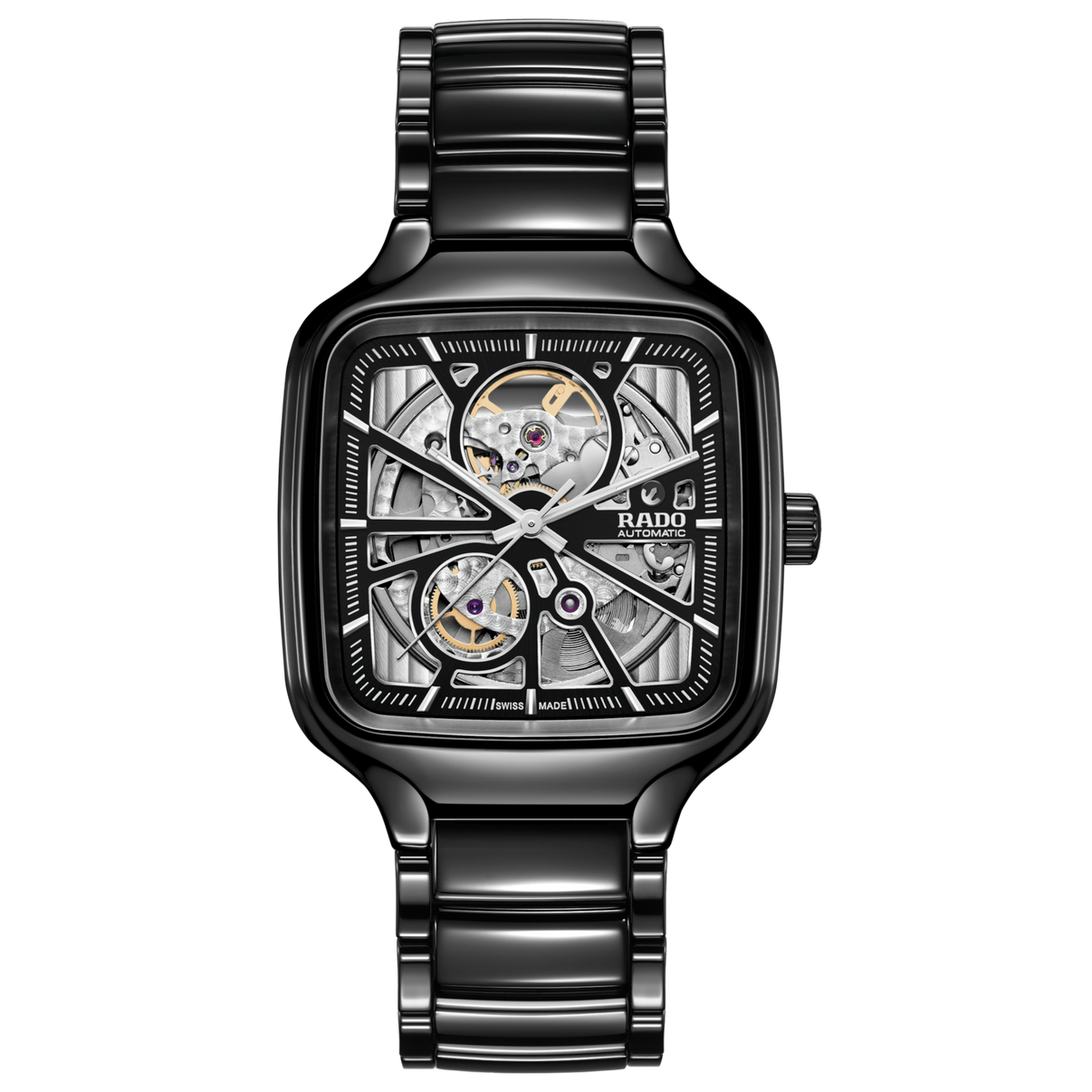 RADO SQUARE AUTOMATIC OPEN HEART CIRAMIC PREMIUM WRIST WATCH