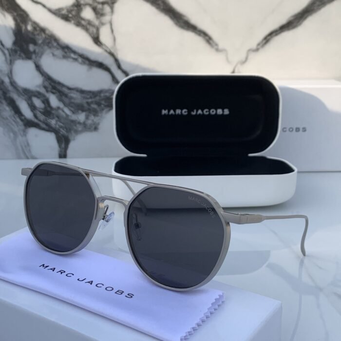 Branded Mj Metal Frame Silver Black Sunglasses (With Original Kit)