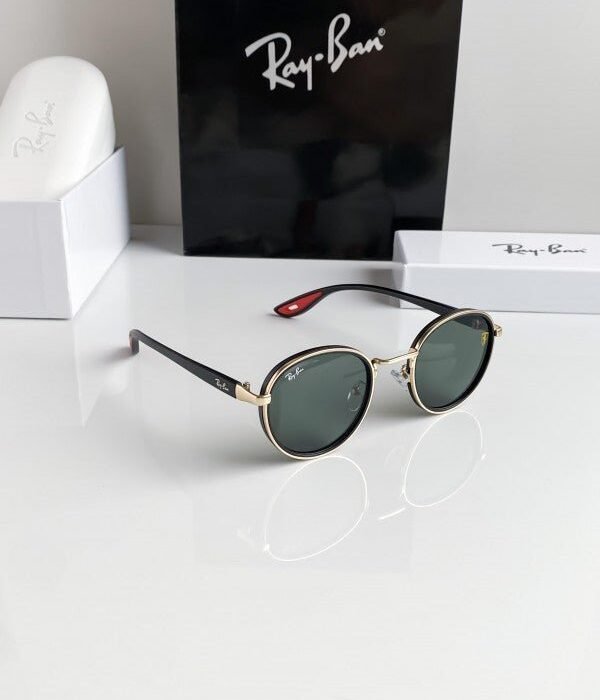 Branded  Rb Gold Green Sunglasses Bt (With Original Kit)