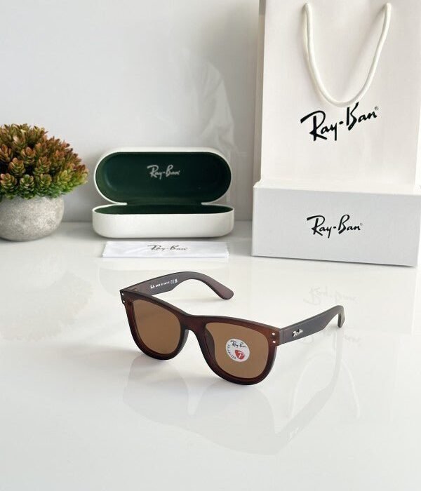 Branded Rb Reverse Dark Brown Sunglasses Bt (With Original Kit)