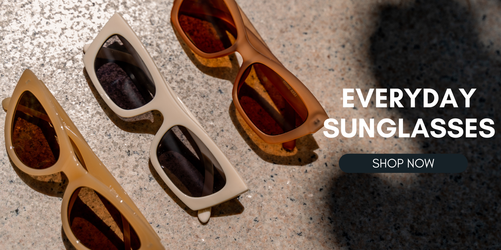 Brow Sunglasses on Concrete Floor Shop New Arrivals Banner Brow Sunglasses on Concrete Floor Shop New Arrivals Banner