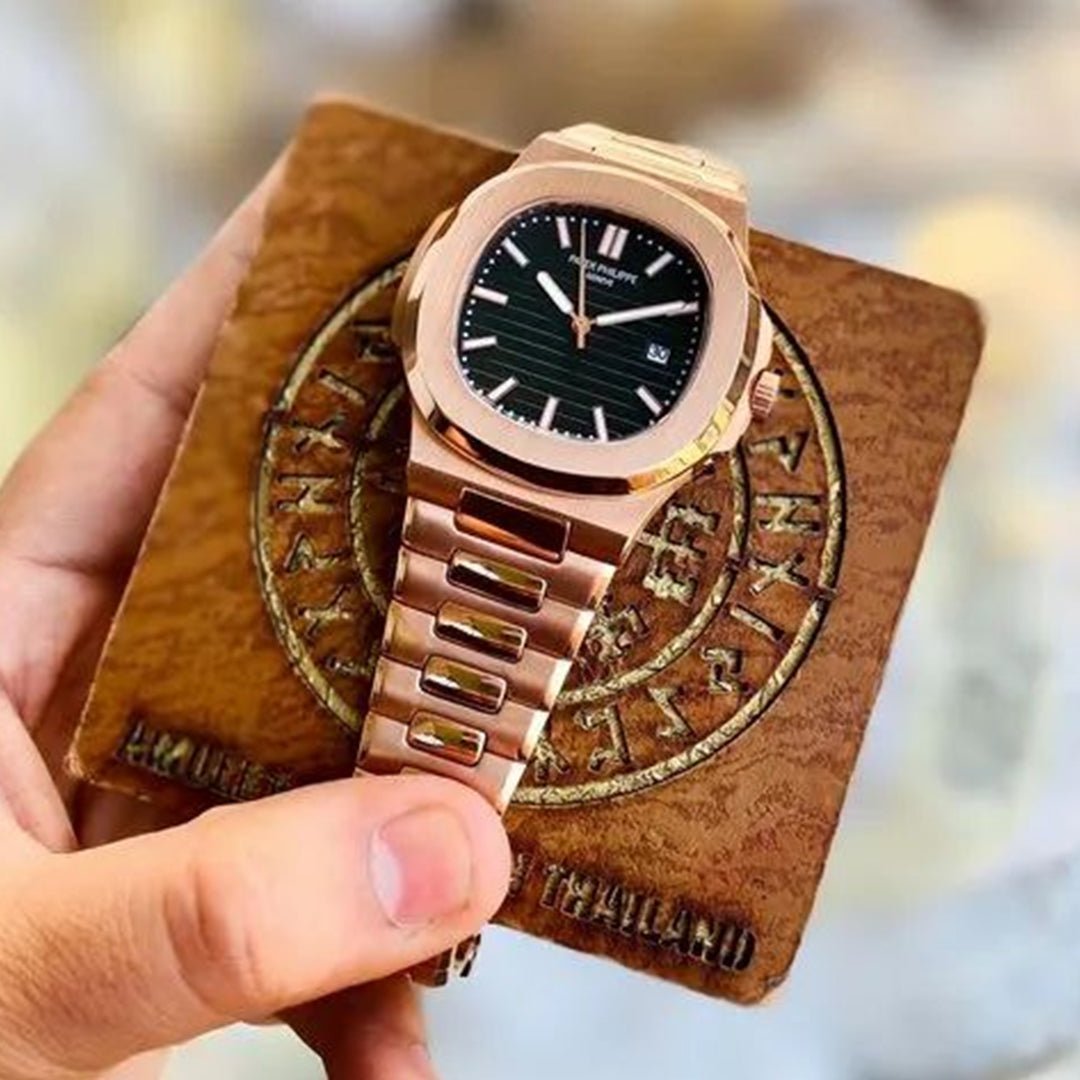 Patek Phillipe Nautilus Rosegold Metal Watch QURTAZ - Image 3