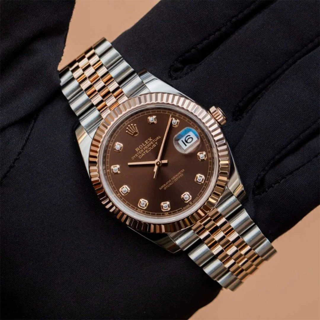 Rolex Datejust Rosegold Gold Diamond Metal Watch (With Og Box) - Image 2