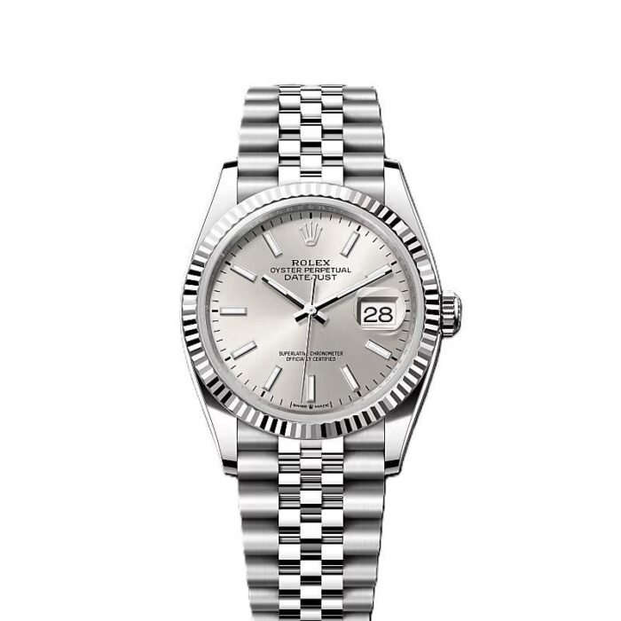 Rolex Date just 36 silver dial (With Og Box)