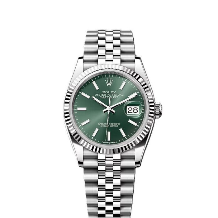 Rolex Date just 36 green dial (With Og Box)