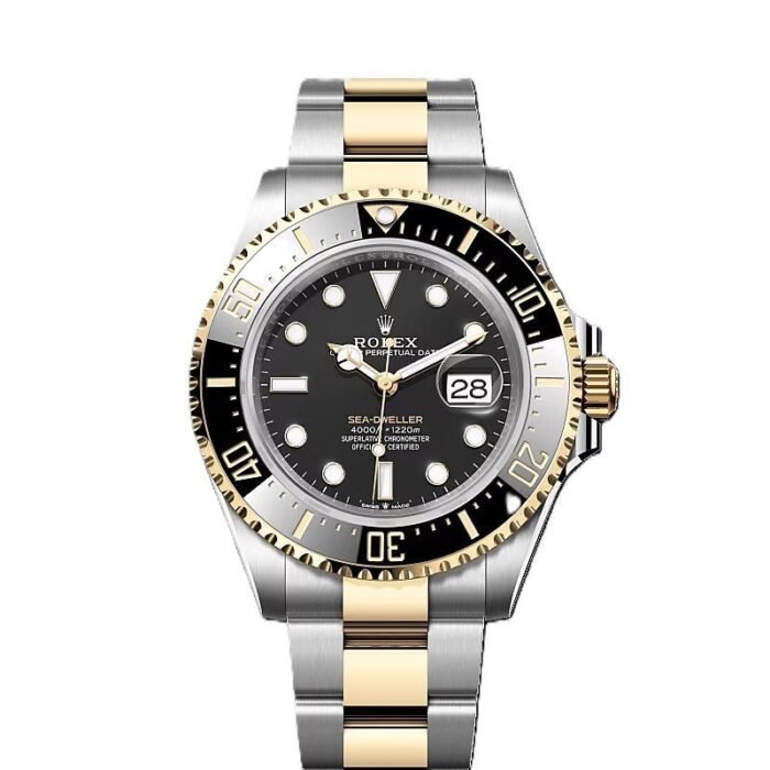 Rolex Sea-Dweller yellow gold Bezel and black dial (With Og Box)
